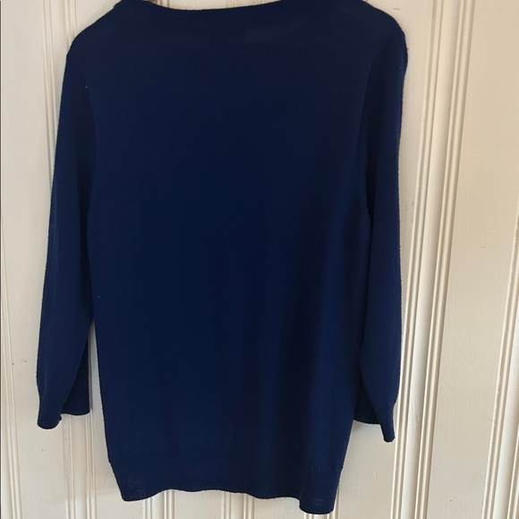 J. Crew XL Merino Wool Royal Blue Classic Timeless Sweater Capsule Wardrobe - Picture 4 of 7